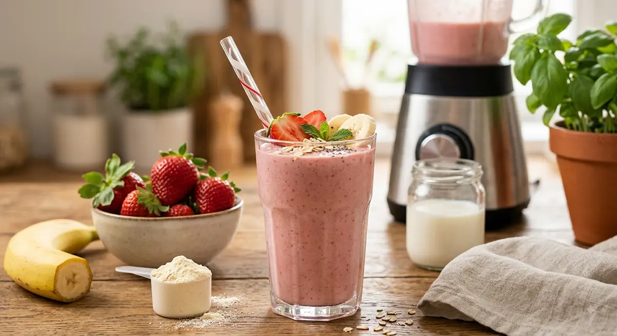Strawberry Banana Whey Smoothie